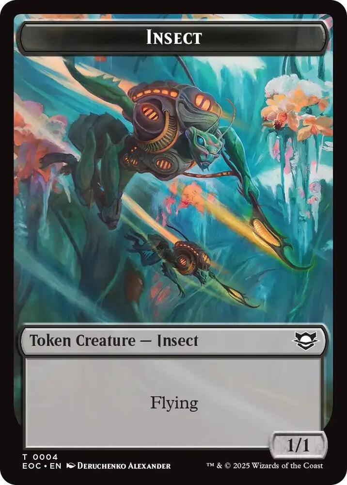 Insect Beast 0005 Double Sided Token 4 // 5 (Commander: Edge of Eternities)  - Foil | Good Games Adelaide SA