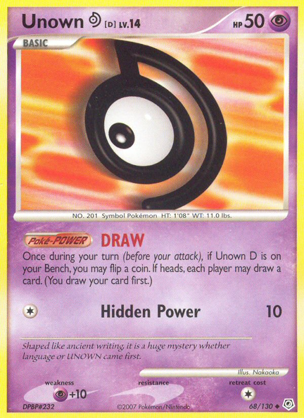 Unown D (68/130) [Diamond & Pearl: Base Set] | Good Games Adelaide SA