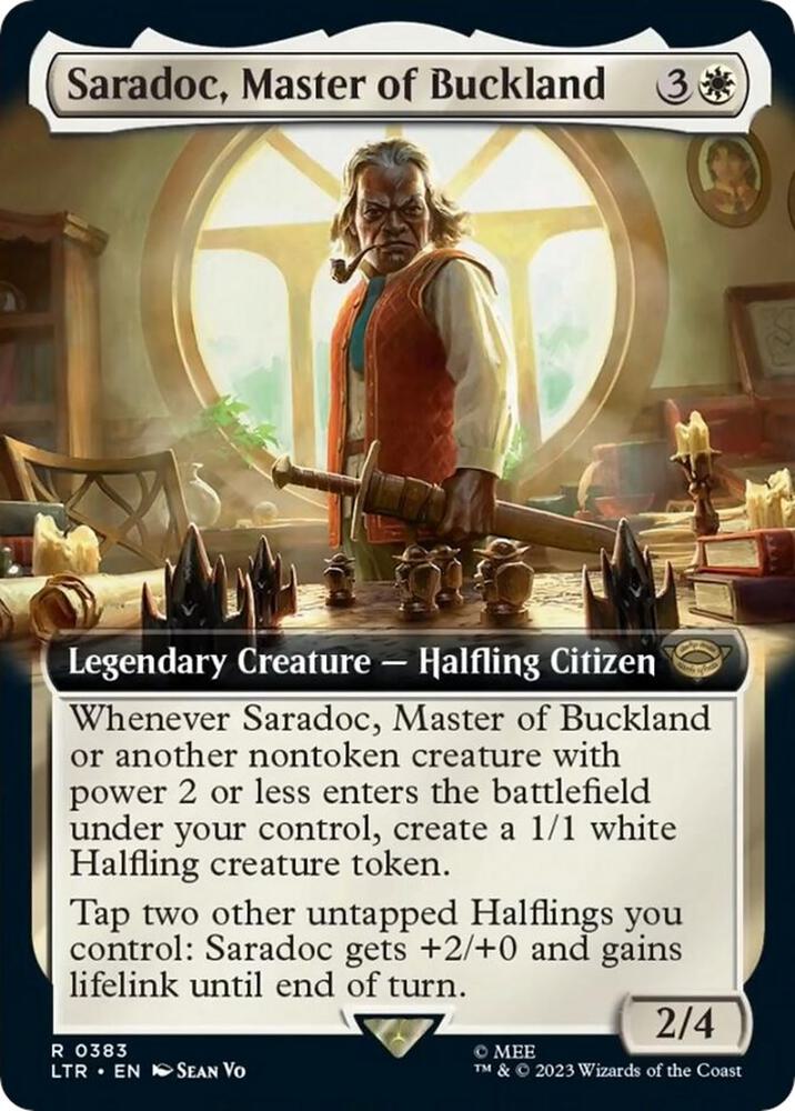 Saradoc, Master of Buckland 383 (Universes Beyond: The Lord of the Rings: Tales of Middle-earth)  - Extended Art | Good Games Adelaide SA