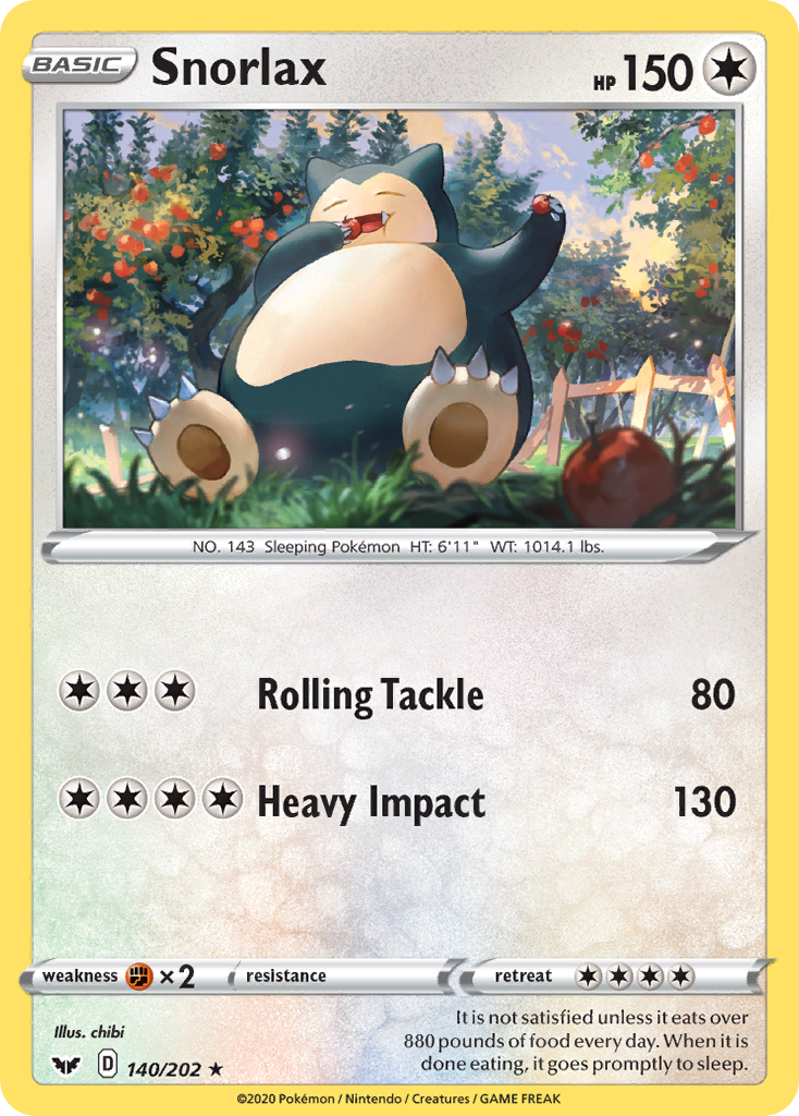 Snorlax (140/202) [Sword & Shield: Base Set] | Good Games Adelaide SA