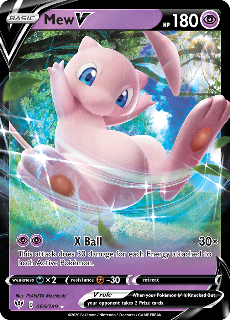 Mew V (069/189) (Jumbo Card) [Sword & Shield: Darkness Ablaze] | Good Games Adelaide SA