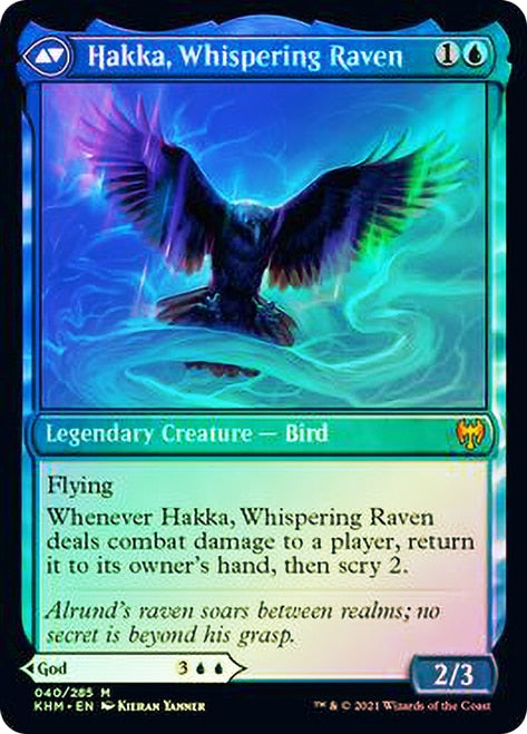 Alrund, God of the Cosmos // Hakka, Whispering Raven  [Kaldheim Prerelease Promos] | Good Games Adelaide SA