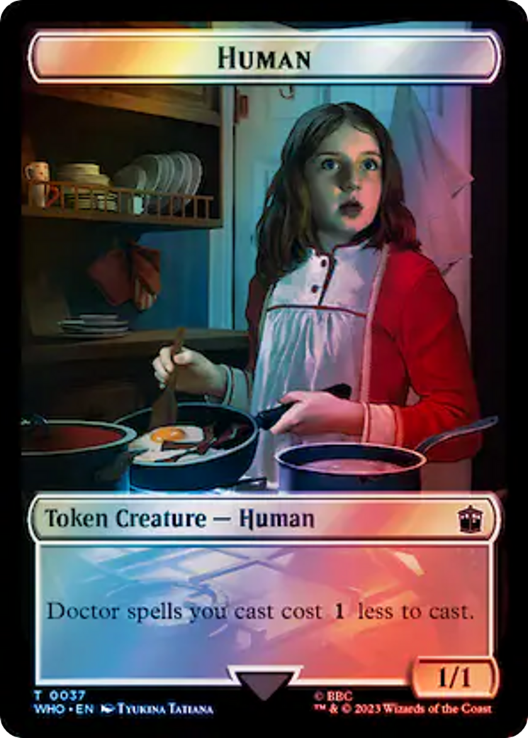 Human (0037) // Food (0057) Double-Sided Token (Surge Foil) [Doctor Who Tokens] | Good Games Adelaide SA