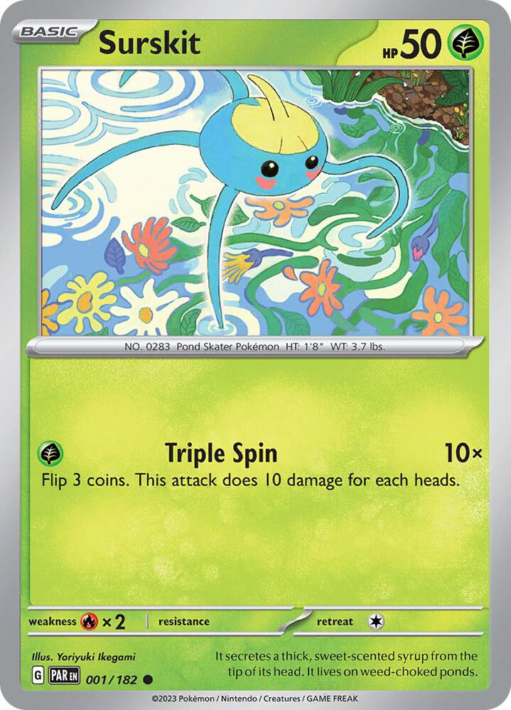 Surskit 001/182 (SV04: Paradox Rift)  - Reverse Holofoil | Good Games Adelaide SA