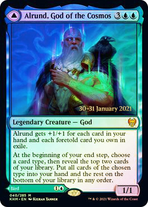 Alrund, God of the Cosmos // Hakka, Whispering Raven  [Kaldheim Prerelease Promos] | Good Games Adelaide SA