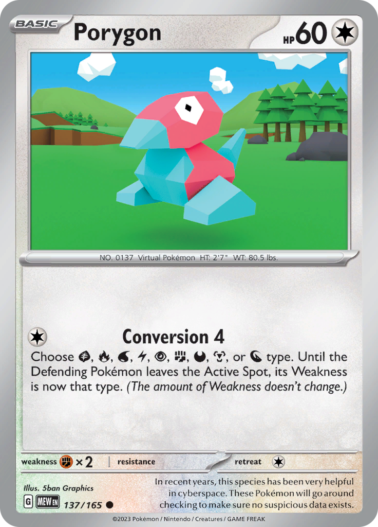 Porygon (137/165) [Scarlet & Violet: 151] | Good Games Adelaide SA