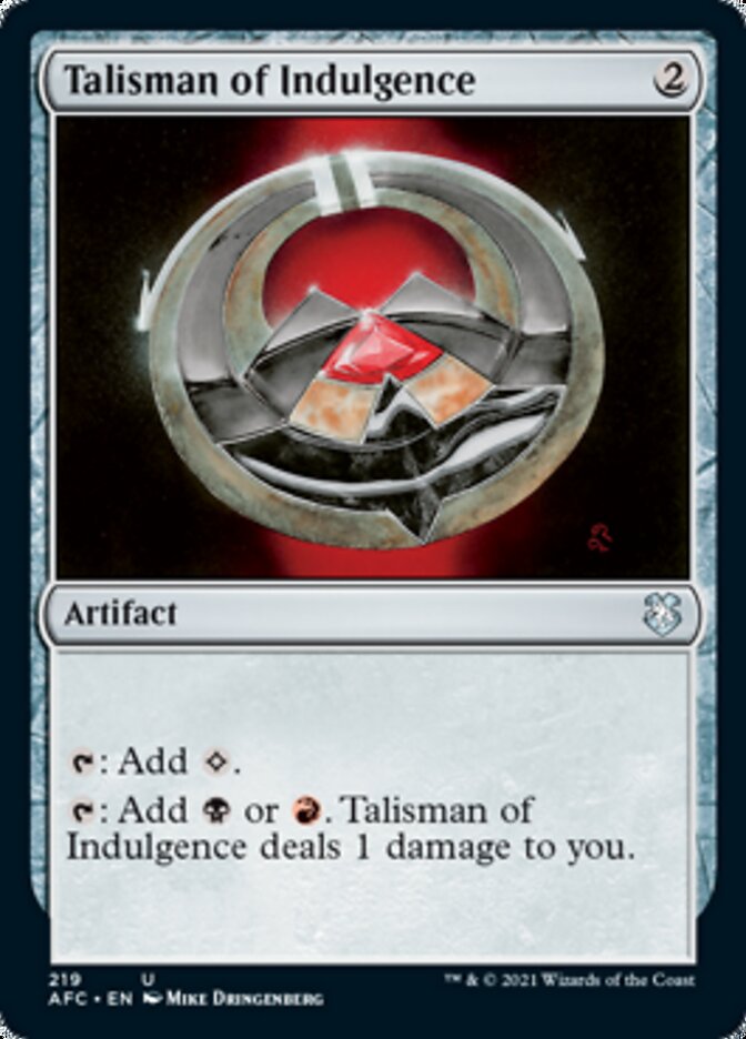 Talisman of Indulgence [Dungeons & Dragons: Adventures in the Forgotten Realms Commander] | Good Games Adelaide SA