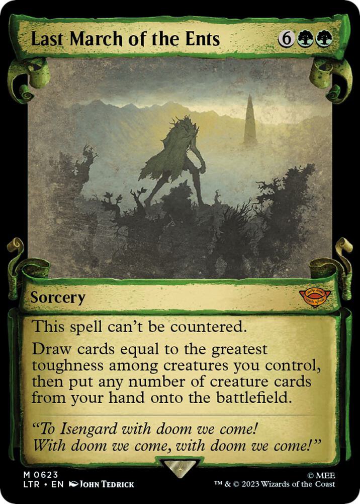 Last March of the Ents 623 (Universes Beyond: The Lord of the Rings: Tales of Middle-earth)  - Showcase Scroll Foil | Good Games Adelaide SA