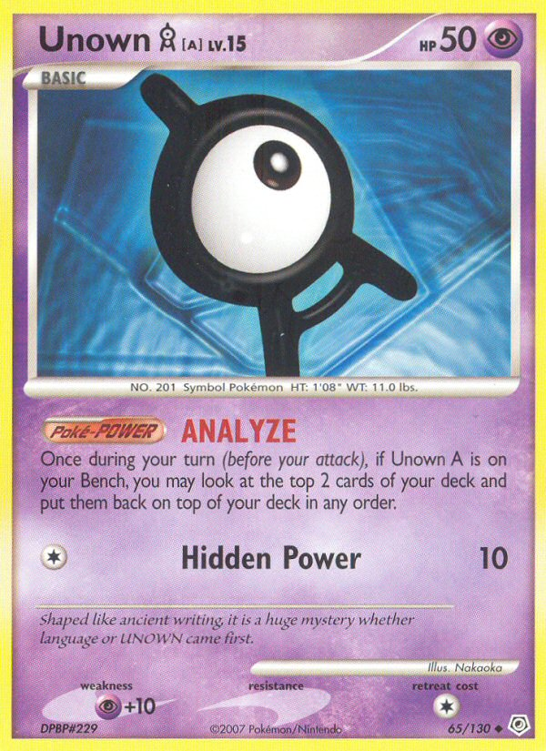 Unown A (65/130) [Diamond & Pearl: Base Set] | Good Games Adelaide SA