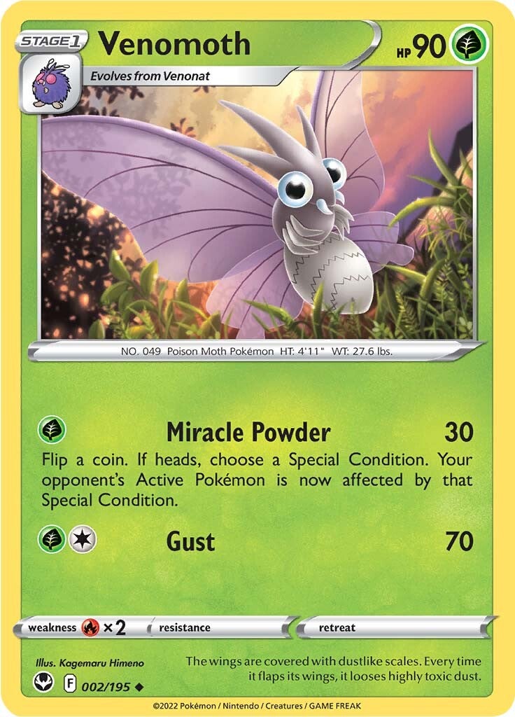 Venomoth (002/195) [Sword & Shield: Silver Tempest] | Good Games Adelaide SA