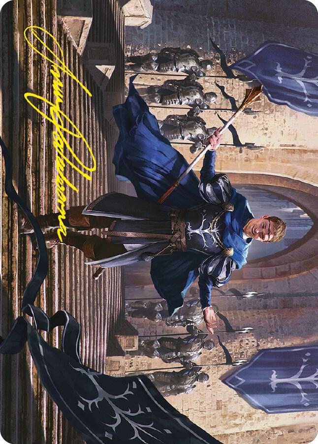 Faramir Steward of Gondor Art Card Gold Stamped Signature 62 (Art Series: Universes Beyond: The Lord of the Rings: Tales of Middle-earth)  | Good Games Adelaide SA