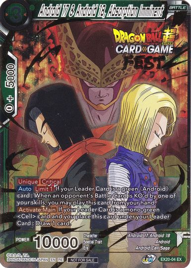 Android 17 & Android 18, Absorption Imminent (Card Game Fest 2022) (EX20-04) [Tournament Promotion Cards] | Good Games Adelaide SA