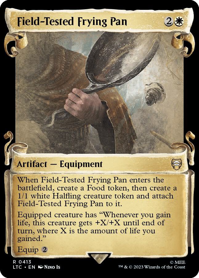 Field-Tested Frying Pan 413 (Commander: The Lord of the Rings: Tales of Middle-earth)  - Showcase Scroll Foil | Good Games Adelaide SA