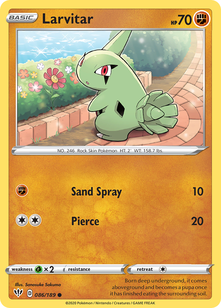 Larvitar (086/189) [Sword & Shield: Darkness Ablaze] | Good Games Adelaide SA