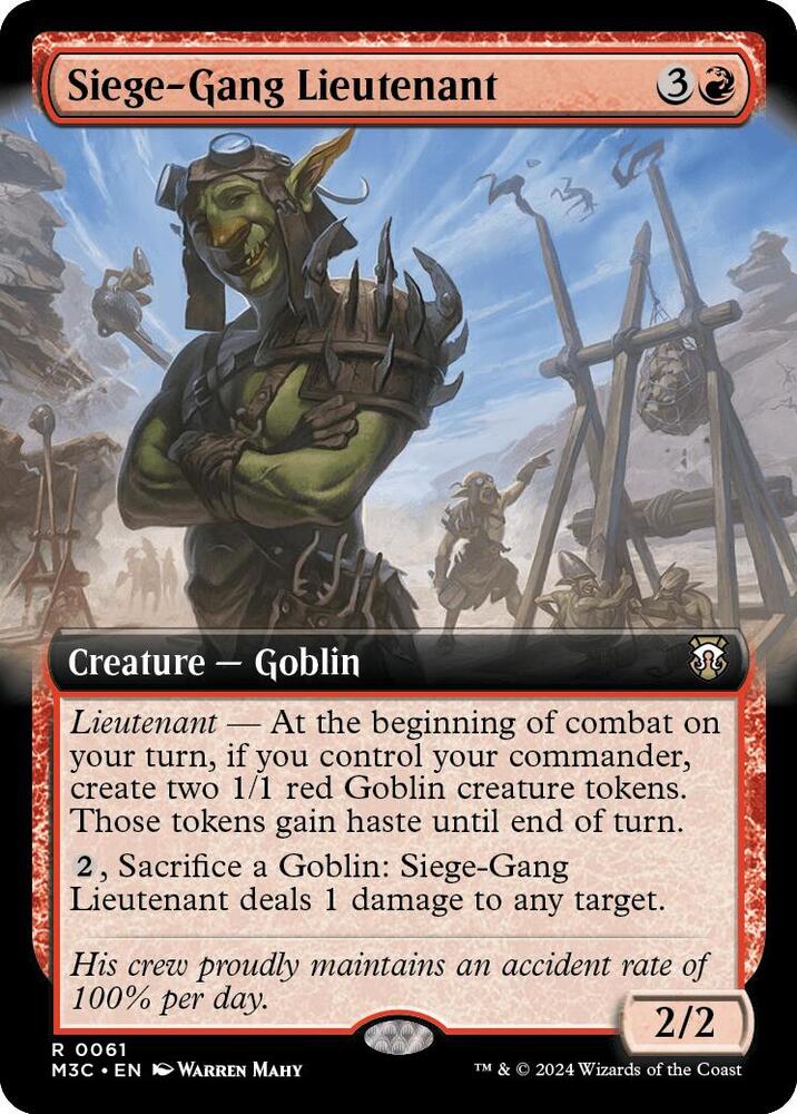 Siege-Gang Lieutenant 61/411 (Commander: Modern Horizons 3)  - Extended Art Ripple Foil | Good Games Adelaide SA