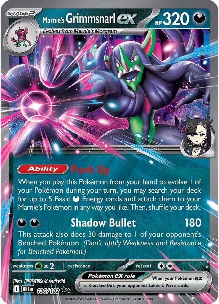 Marnie's Grimmsnarl ex 136/182 (SV10: Destined Rivals)  - Holofoil | Good Games Adelaide SA