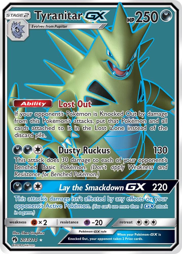 Tyranitar GX Full Art 203/214 (SM - Lost Thunder)  - Holofoil | Good Games Adelaide SA