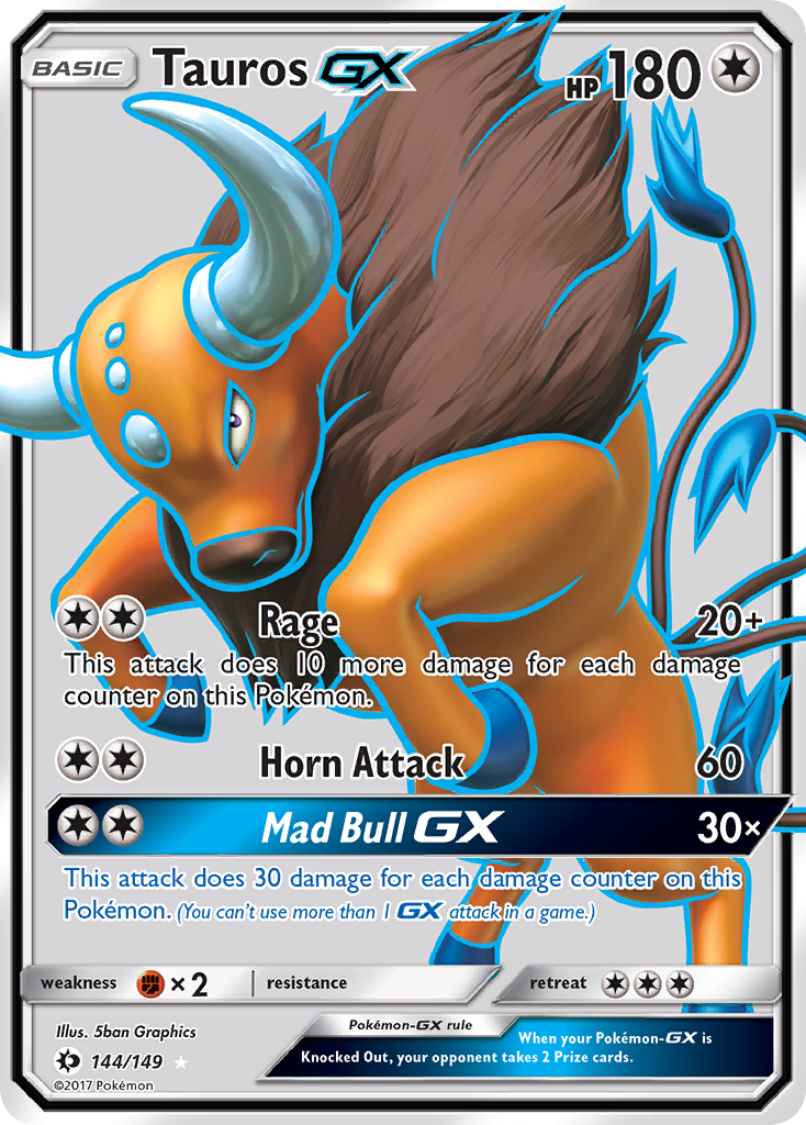 Tauros GX (144/149) [Sun & Moon: Base Set] | Good Games Adelaide SA