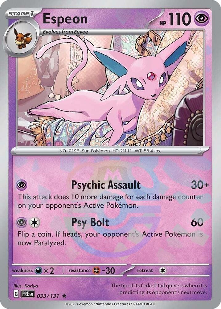 Espeon 033/131 (SV: Prismatic Evolutions)  - Holofoil | Good Games Adelaide SA