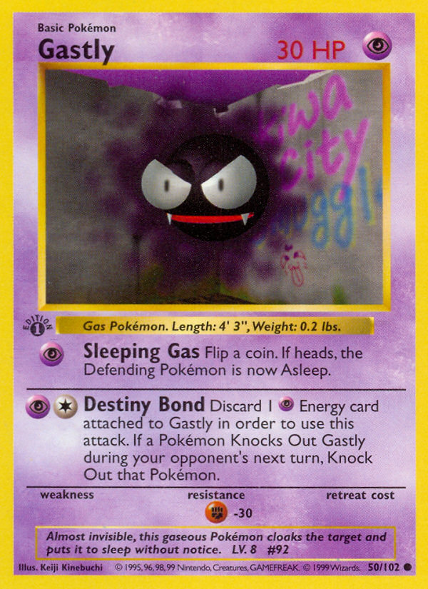 Gastly (50/102) (Shadowless) [Base Set 1st Edition] | Good Games Adelaide SA