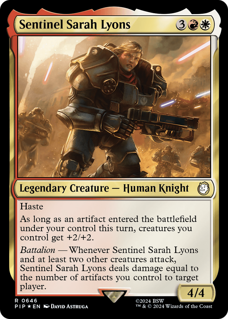 Sentinel Sarah Lyons (Surge Foil) [Fallout] | Good Games Adelaide SA