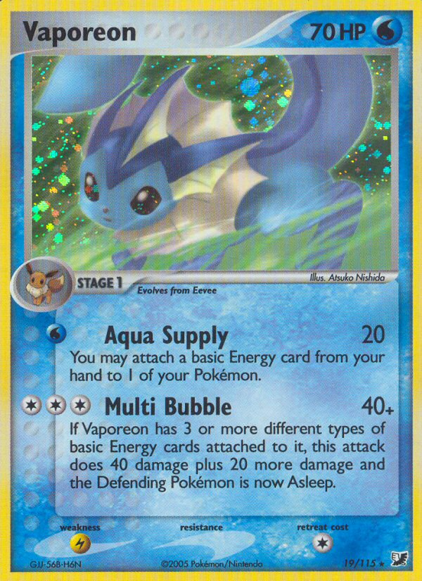 Vaporeon (19/115) [EX: Unseen Forces] | Good Games Adelaide SA
