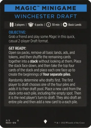 Winchester Draft (Magic Minigame) [Kamigawa: Neon Dynasty Minigame] | Good Games Adelaide SA