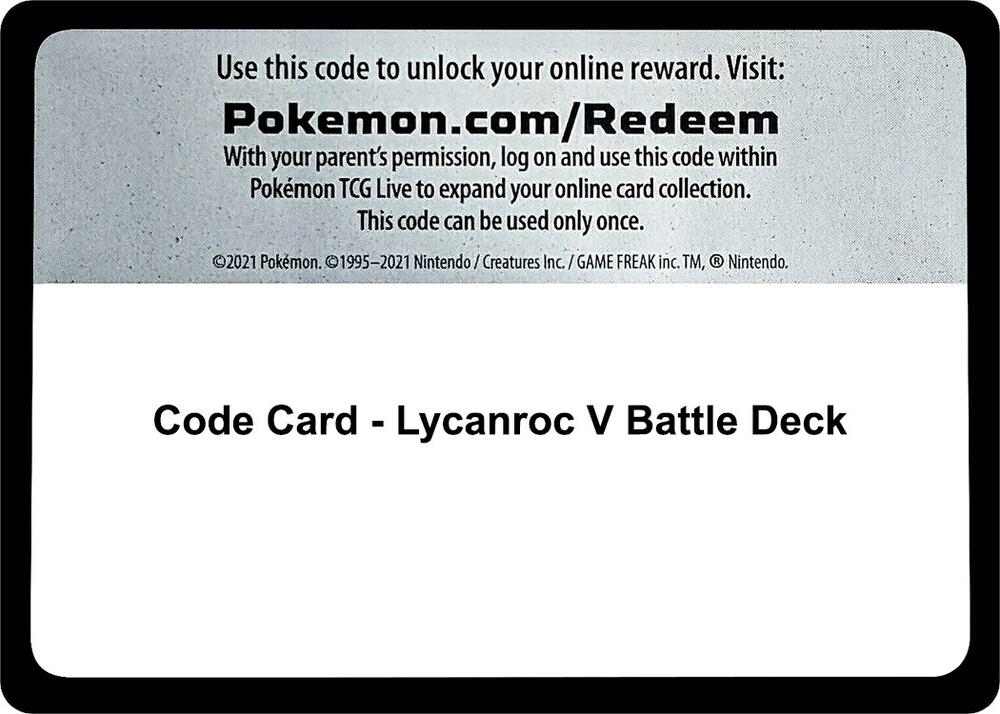 Code Card Lycanroc V Battle Deck  (Miscellaneous Cards & Products)  | Good Games Adelaide SA