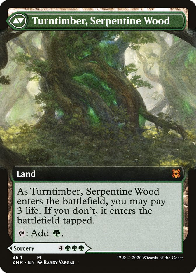 Turntimber Symbiosis // Turntimber, Serpentine Wood (Extended Art) [Zendikar Rising] | Good Games Adelaide SA