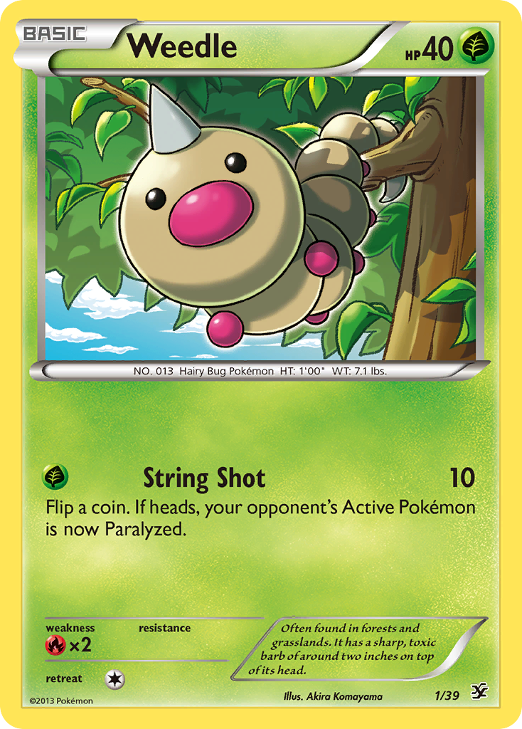 Weedle (1/39) [XY: Kalos Starter Set] | Good Games Adelaide SA