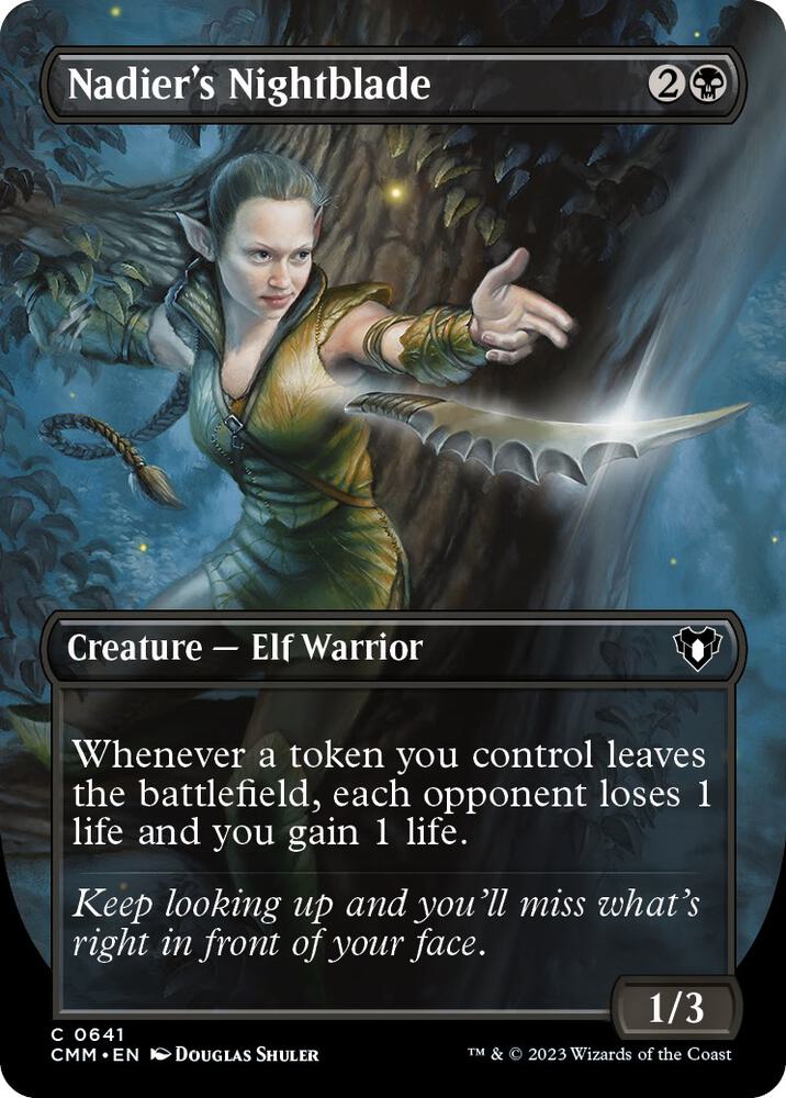 Nadier's Nightblade 641 (Commander Masters)  - Borderless Foil | Good Games Adelaide SA