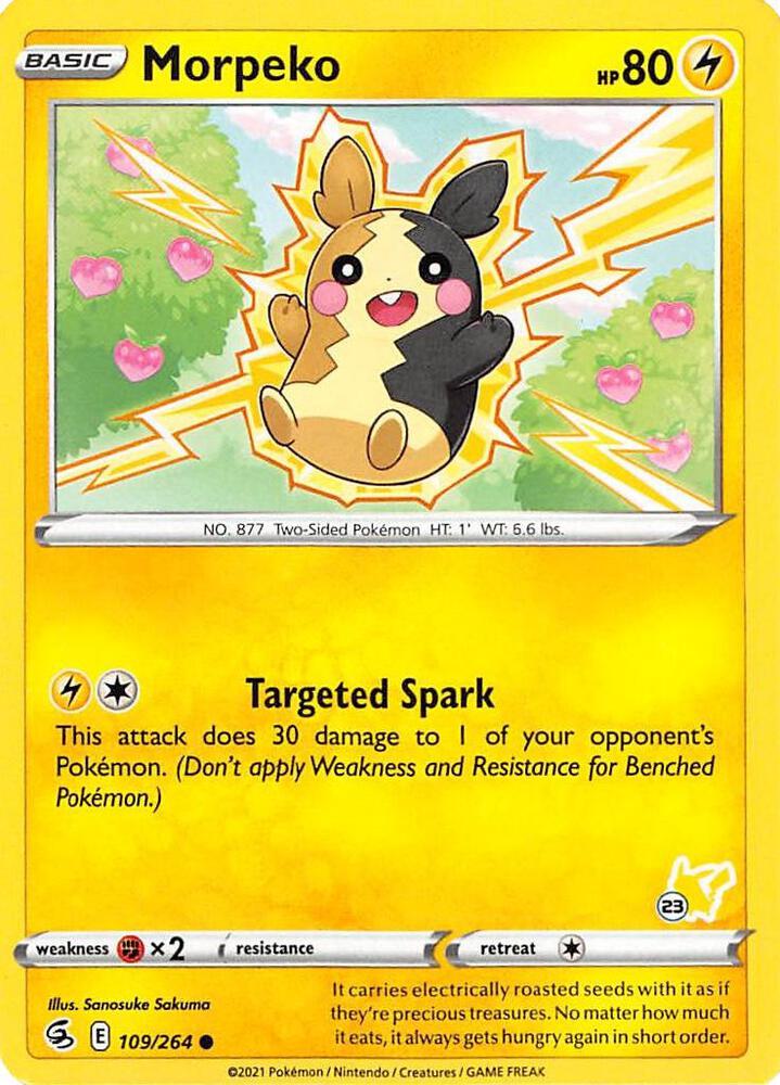 Morpeko 109 264 23 Pikachu Stamped 109/264 (Battle Academy 2022)  | Good Games Adelaide SA
