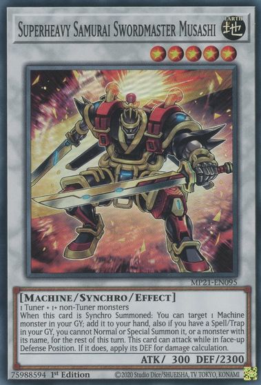 Superheavy Samurai Swordmaster Musashi [MP21-EN095] Super Rare | Good Games Adelaide SA