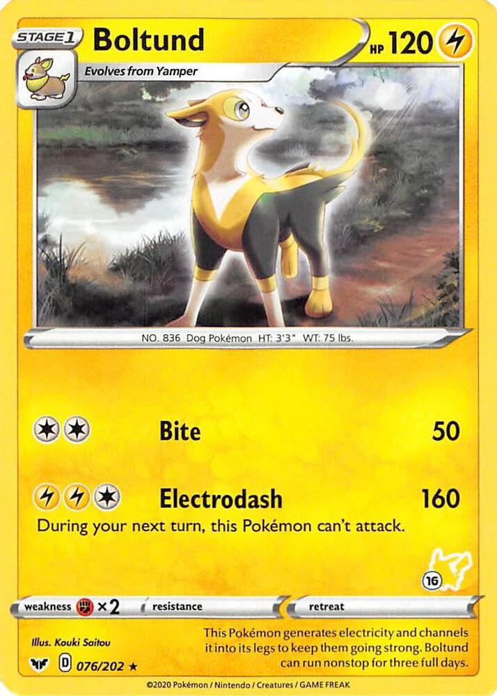 Boltund 076 202 16 Pikachu Stamped 076/202 (Battle Academy 2022)  | Good Games Adelaide SA