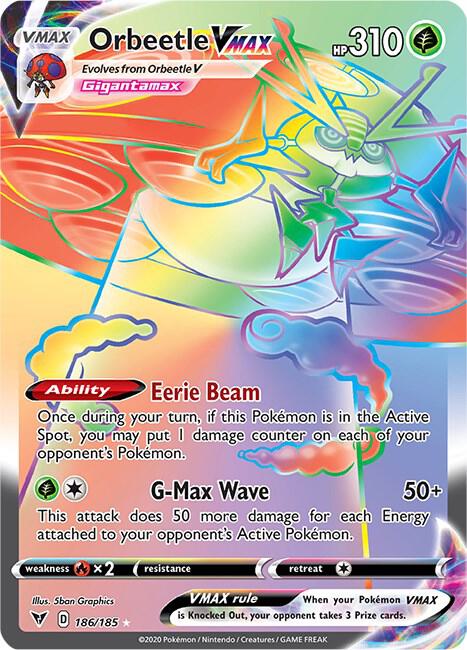Orbeetle VMAX Secret 186/185 (SWSH04: Vivid Voltage)  - Holofoil | Good Games Adelaide SA