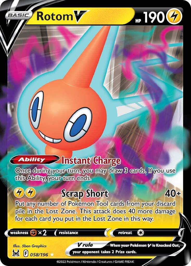 Rotom V (058/196) [Sword & Shield: Lost Origin] | Good Games Adelaide SA