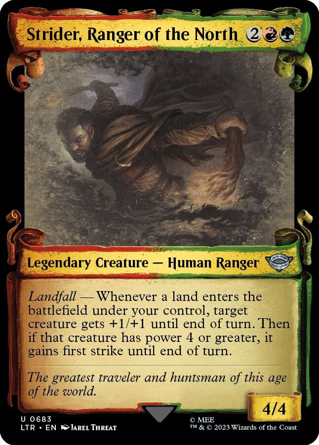 Strider, Ranger of the North 683 (Universes Beyond: The Lord of the Rings: Tales of Middle-earth)  - Showcase Scroll Foil | Good Games Adelaide SA