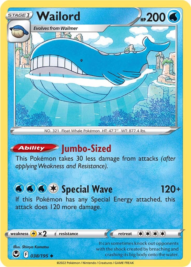 Wailord (038/195) [Sword & Shield: Silver Tempest] | Good Games Adelaide SA