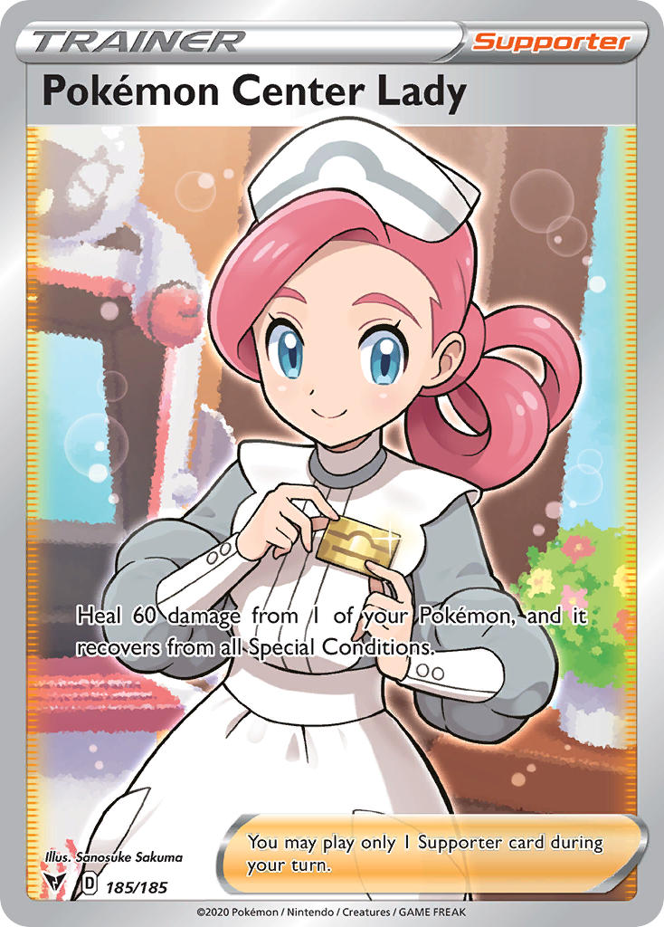 Pokemon Center Lady (185/185) [Sword & Shield: Vivid Voltage] | Good Games Adelaide SA