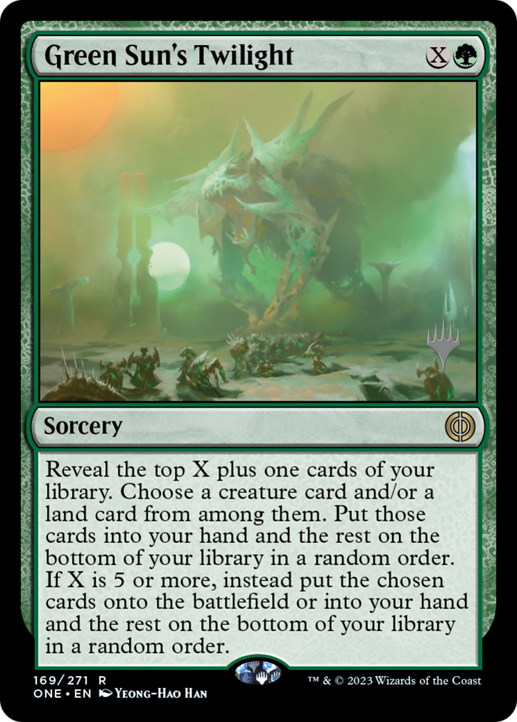 Green Sun's Twilight (Promo Pack) [Phyrexia: All Will Be One Promos] | Good Games Adelaide SA