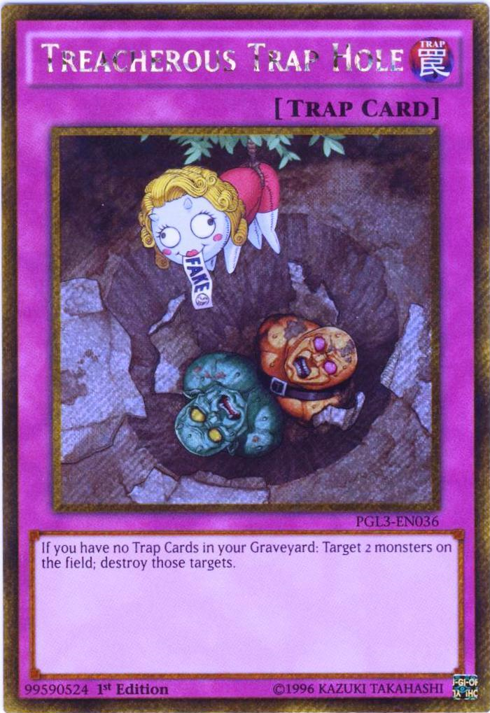 Treacherous Trap Hole [PGL3-EN036] Gold Secret Rare | Good Games Adelaide SA