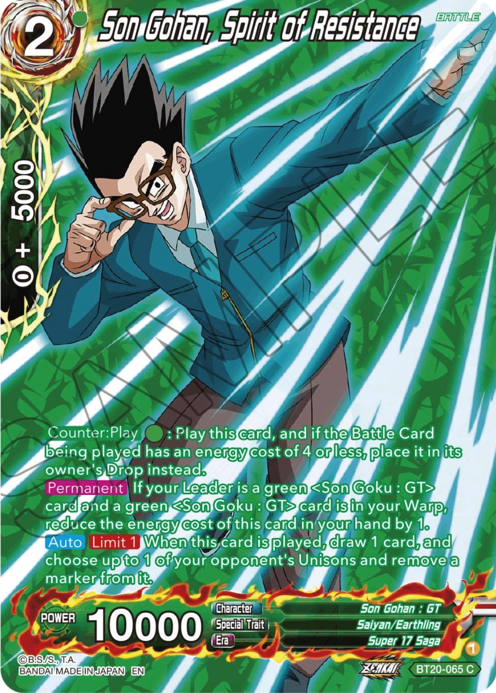 Son Gohan, Spirit of Resistance (Silver Foil) (BT20-065) [Power Absorbed] | Good Games Adelaide SA