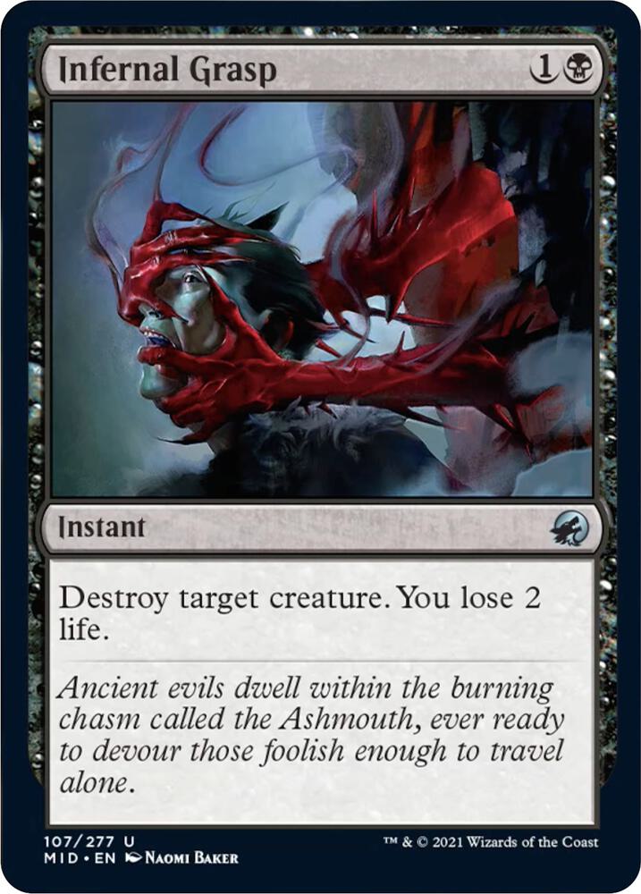 Infernal Grasp 107 (Innistrad: Midnight Hunt)  - Foil | Good Games Adelaide SA