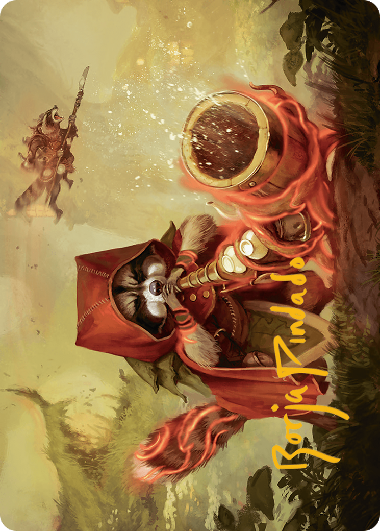 Raccoon Rallier Art Card (Gold-Stamped Signature) [Bloomburrow Art Series] | Good Games Adelaide SA