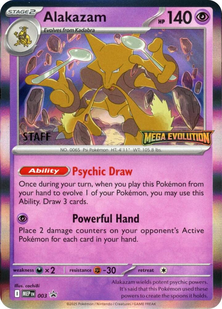 Alakazam Staff 003 (ME: Mega Evolution Promo)  - Holofoil | Good Games Adelaide SA