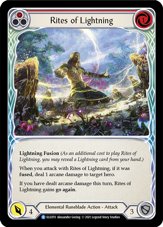 Rites of Lightning (Red) [ELE070] (Tales of Aria)  1st Edition Rainbow Foil | Good Games Adelaide SA