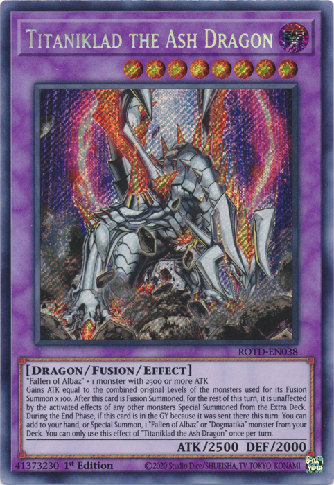 Titaniklad the Ash Dragon [ROTD-EN038] Secret Rare | Good Games Adelaide SA