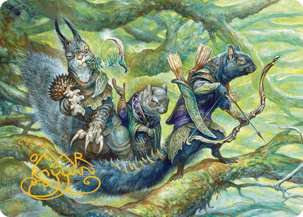 The Odd Acorn Gang Art Card Gold Stamped Signature 32 (Art Series: Bloomburrow)  | Good Games Adelaide SA