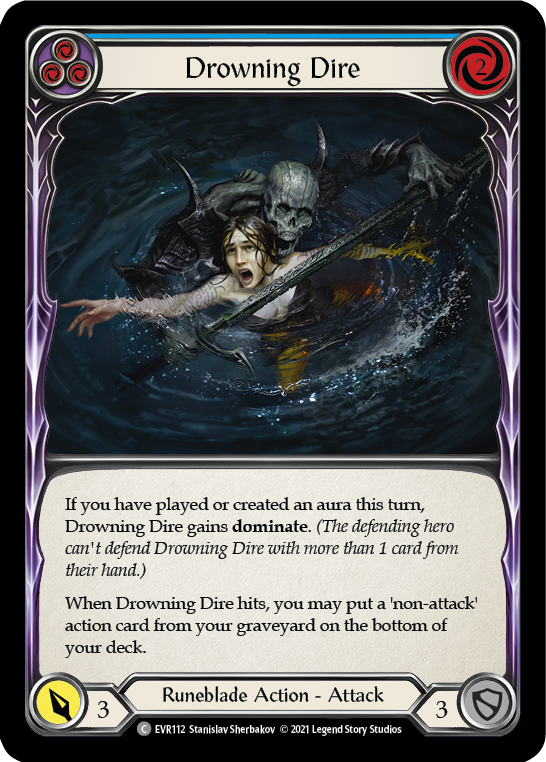 Drowning Dire (Blue) [EVR112] (Everfest)  1st Edition Rainbow Foil | Good Games Adelaide SA