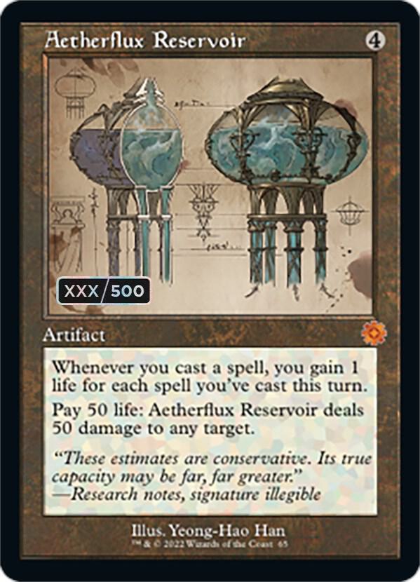 Aetherflux Reservoir Schematic Serial Numbered 65 (The Brothers' War: Retro Frame Artifacts)  - Foil | Good Games Adelaide SA